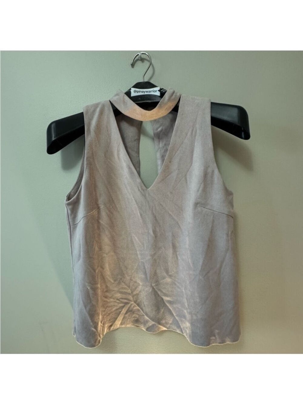Design Lab Lord & Taylor Green Asymmetrical Cut Out Tank Top